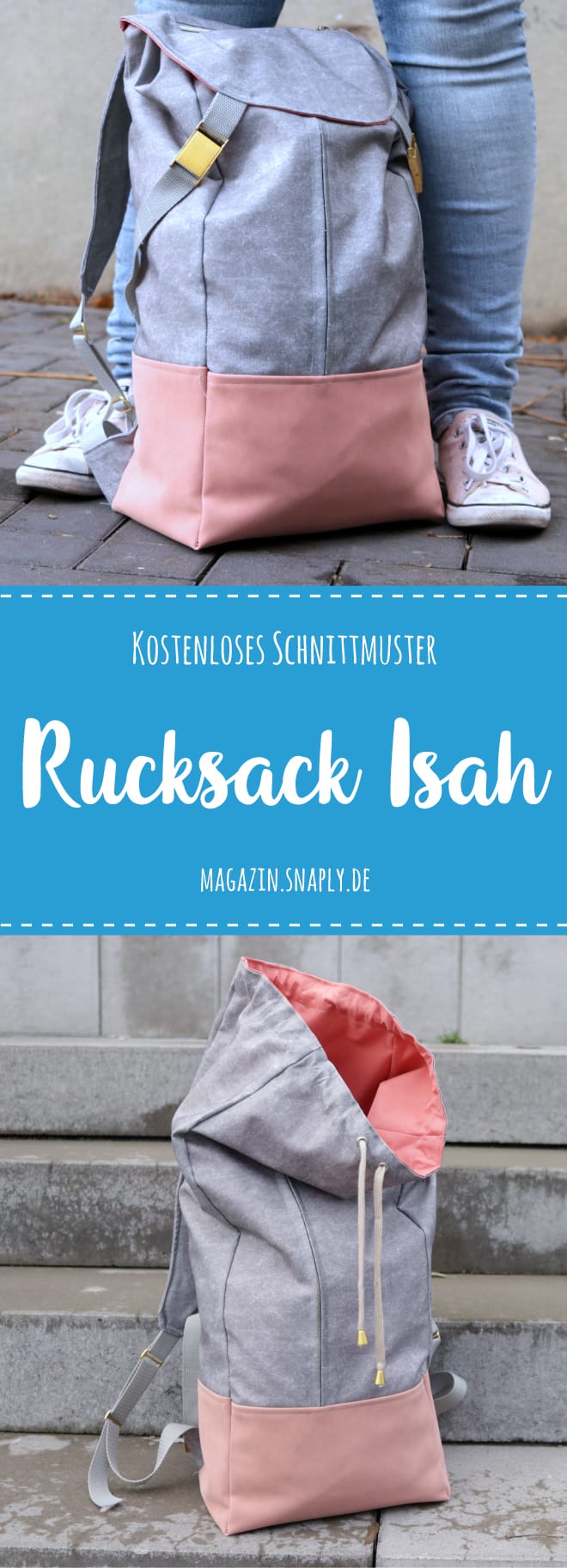 Kostenloses Schnittmuster Rucksack "Isah" nähen Snaply
