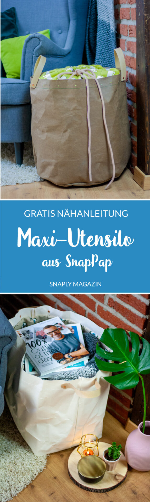 Kostenloses Schnittmuster Maxi-Utensilo aus SnapPap