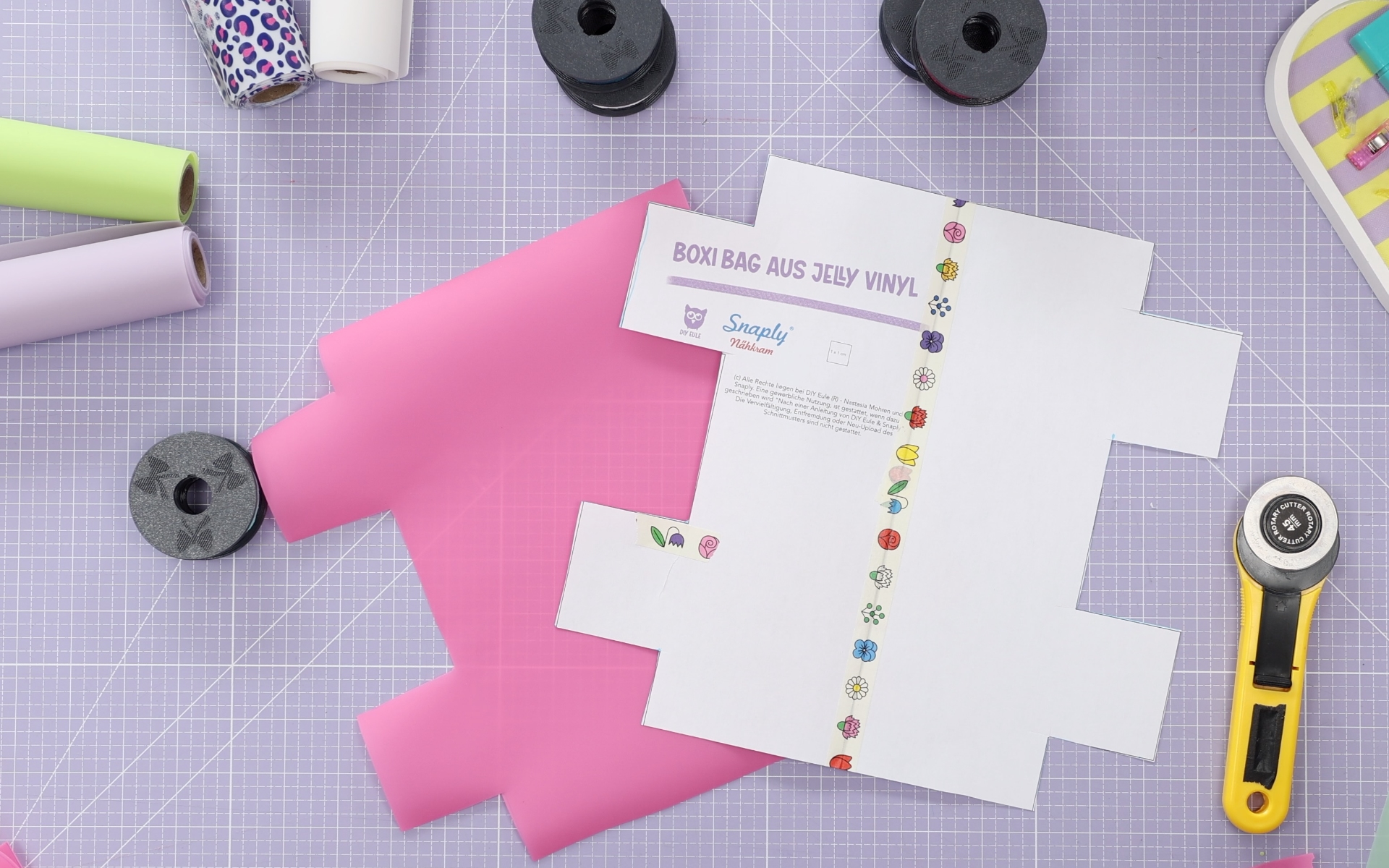 Boxibag aus Jelly Vinyl nähen – Schnittmuster kostenlos