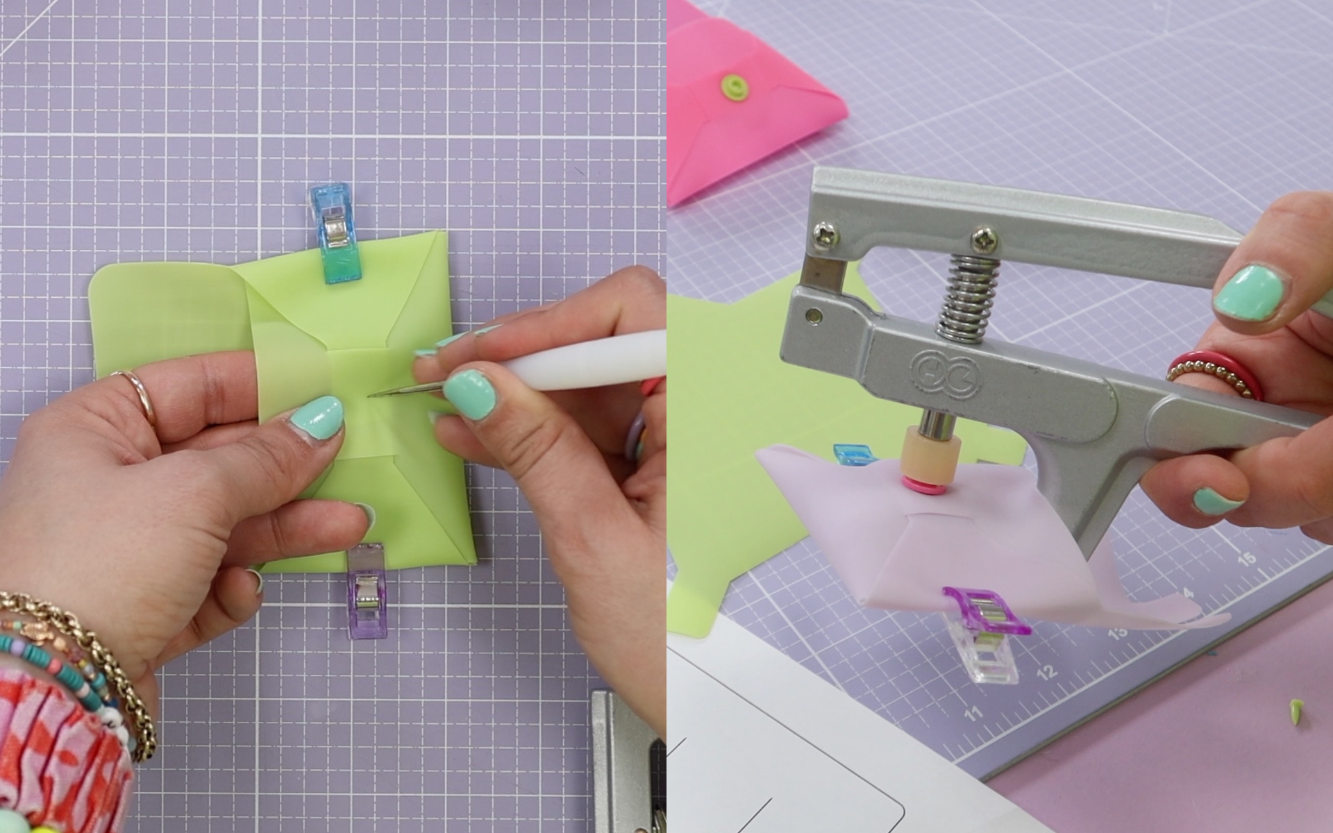 No-Sew-Mini-Tasche aus Jelly Vinyl – Schnittmuster kostenlos